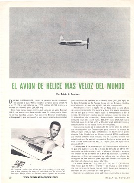 El avión de hélice más veloz del mundo - Abril 1970