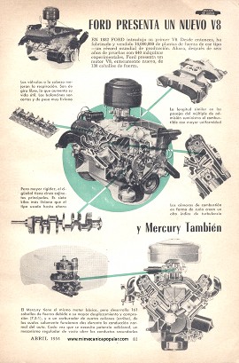 Ford presenta un nuevo motor V8 - Abril 1954
