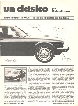 Informe de los dueños: El Jaguar XJ-6 un clásico - Noviembre 1979