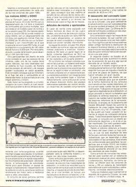 Plymouth Laser modelo 1990 - Abril 1989