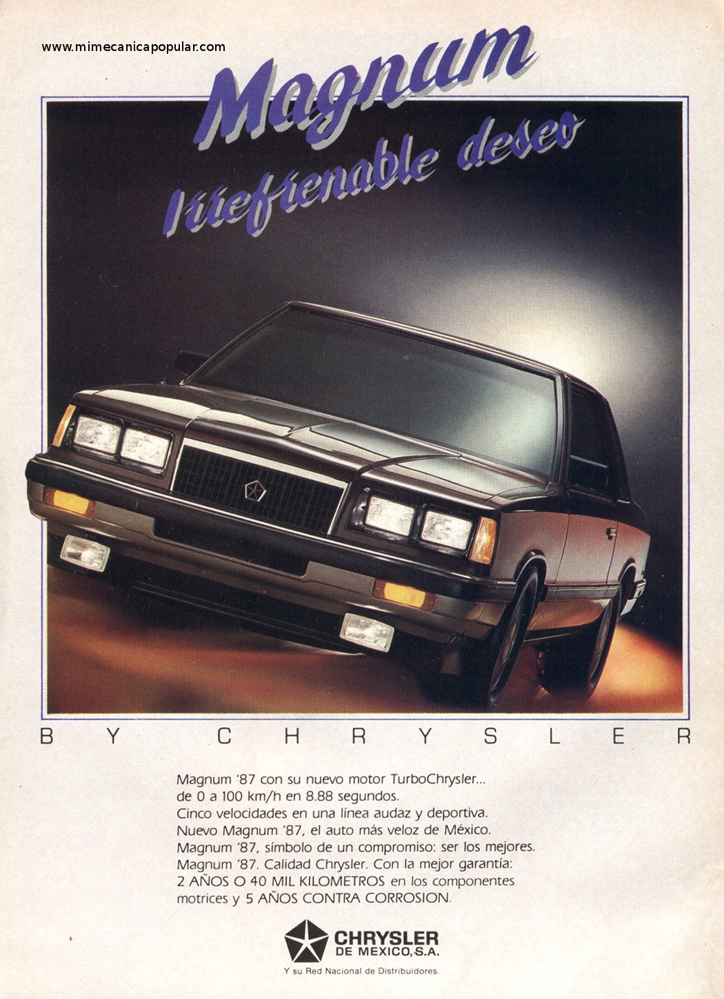 Publicidad - Chrysler Magnum - Mayo 1987