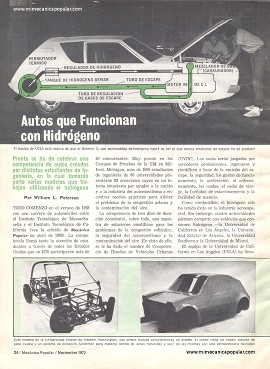 Autos que funcionan con Hidrógeno - Noviembre 1972