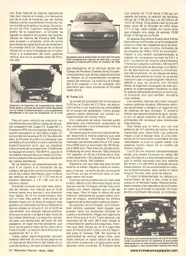 Auto super deportivo Chrysler G-24 - Mayo 1983