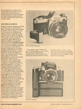 Fotografía: Sobre lentes y cámaras - Septiembre 1977