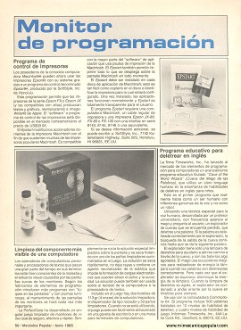 Monitor de programación - Junio 1985