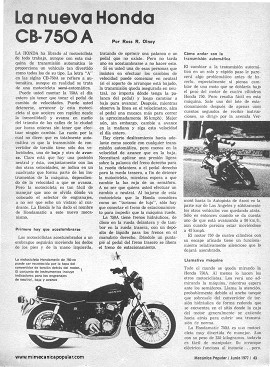 La Honda CB-750 A - Junio 1977