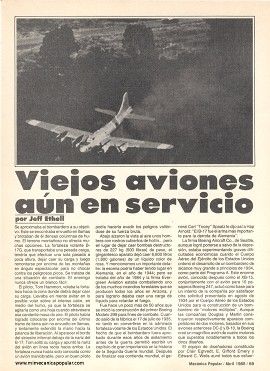 Viejos aviones aún en servicio -Abril 1985
