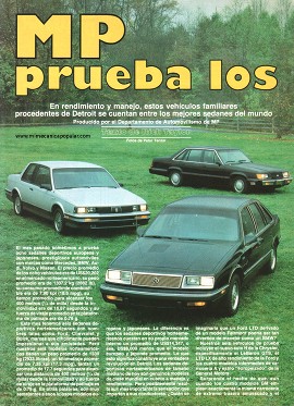 MP prueba los nuevos sedanes - Julio 1985