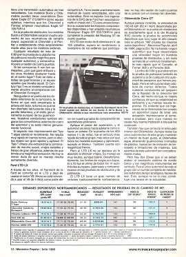 MP prueba los nuevos sedanes - Julio 1985