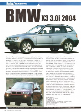 BMW X3 3.0i 2004 - Febrero 2004