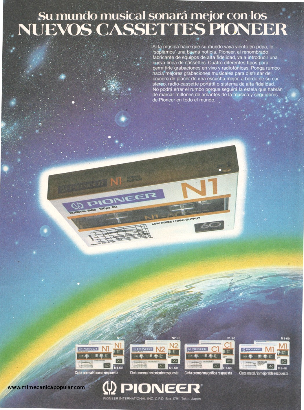 Publicidad - Cassettes Pioneer - Junio 1981