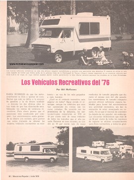Los Vehículos Recreativos del 76 - Julio 1976