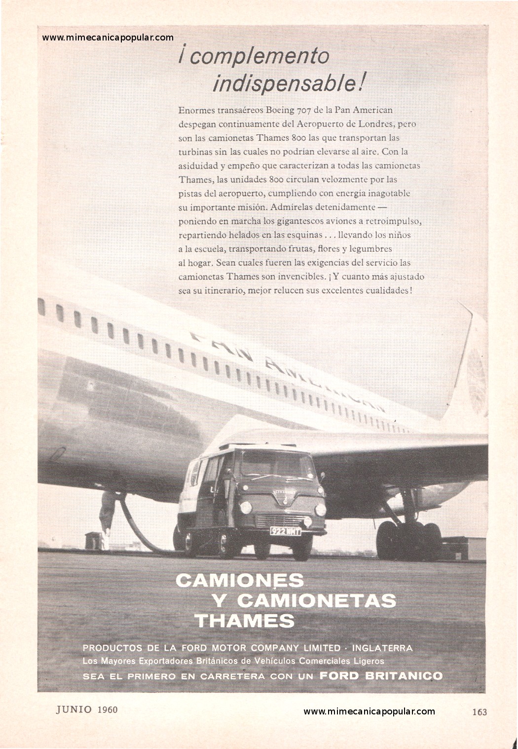 Publicidad - Camiones y Camionetas Ford Thames - Junio 1960