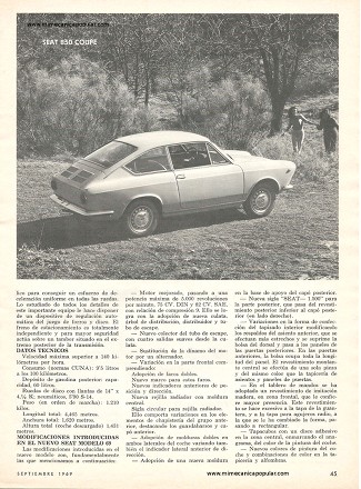 Automóviles Españoles -Seat - Septiembre 1969