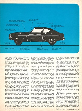 Mejoras verdaderas que presentan los autos de 1971 - Noviembre 1970