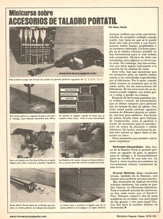 Minicurso sobre accesorios de taladro portátil - Mayo 1979