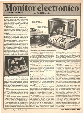 Monitor electrónico - Noviembre 1981