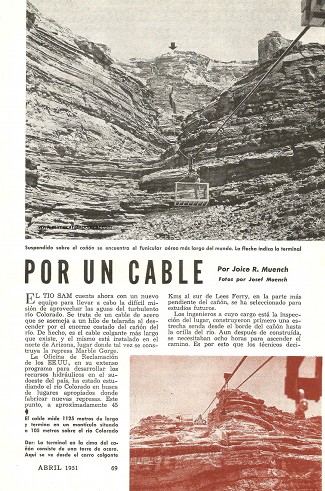 Viaje aéreo por un cable - Abril 1951