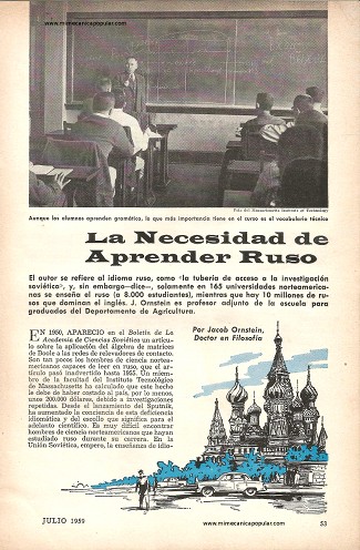 La Necesidad de Aprender Ruso - Julio 1959