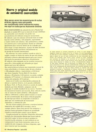 Nuevo y original modelo de automóvil convertible - Julio 1973