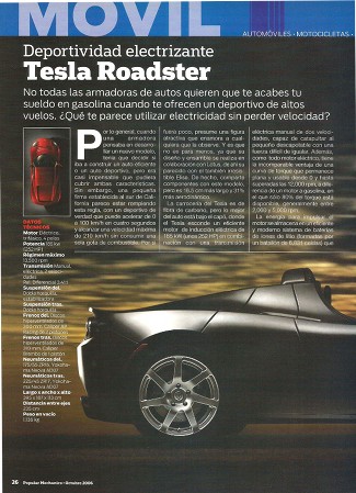 Tesla Roadster - Octubre 2006