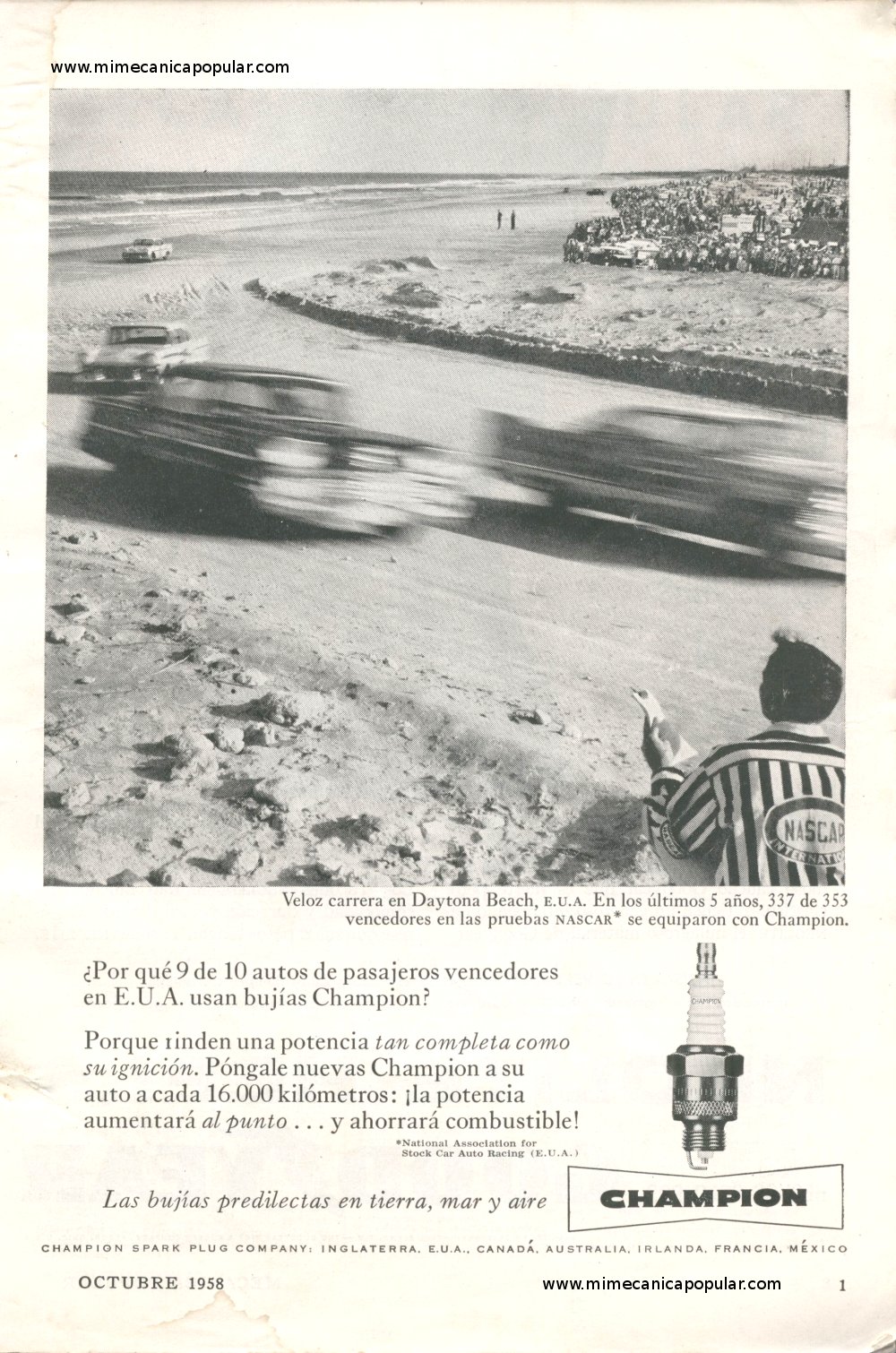 Publicidad - Bujías Champion - Octubre 1958
