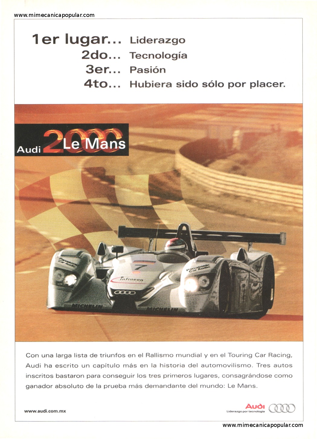 Publicidad - Audi 2000 Le Mans - Diciembre 2000
