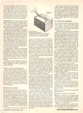 Cómo cuidar su batería sellada - Abril 1979