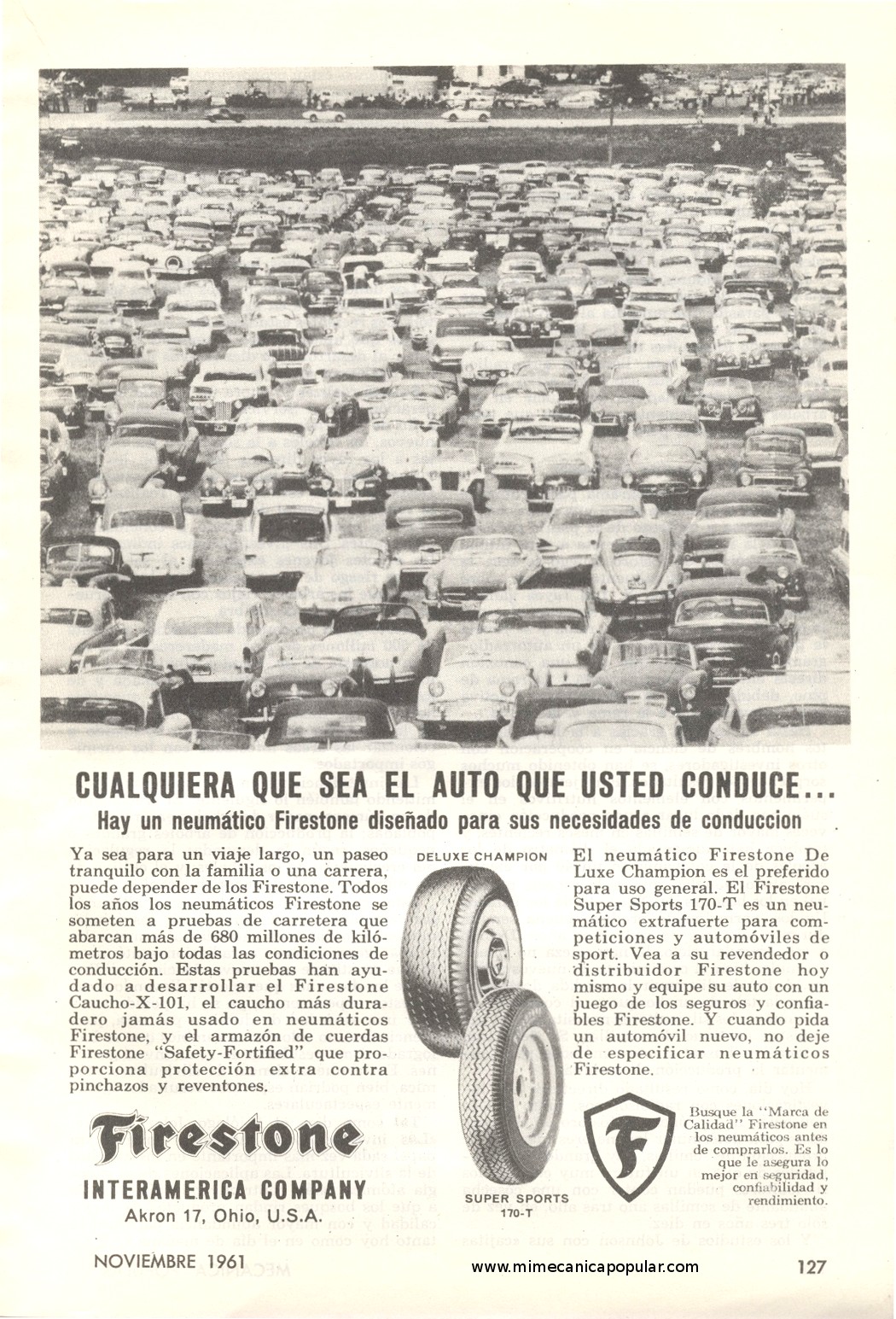 Publicidad- Neumáticos Firestone - Noviembre 1961