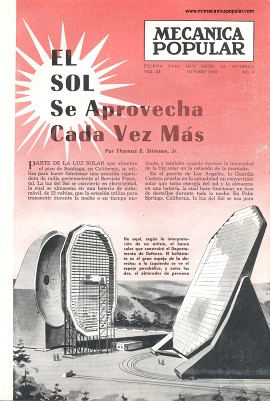 El SOL Se Aprovecha Cada Vez Más - Octubre 1958