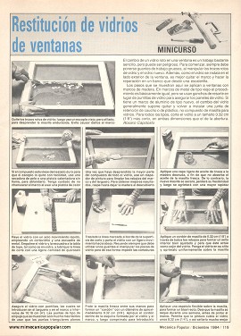 Minicurso: Restitución de vidrios de ventanas - Diciembre 1984