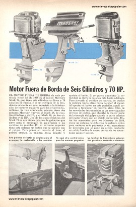 Motor Fuera de Borda de Seis Cilindros y 70 HP. - Abril 1958