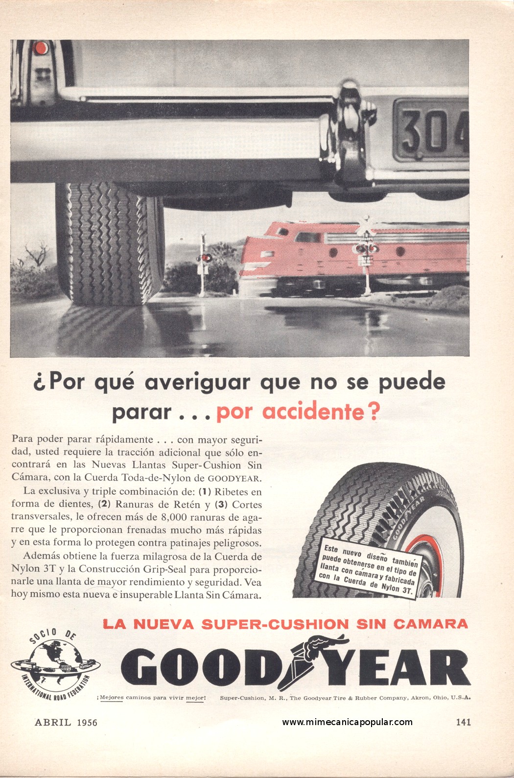Publicidad - Neumáticos Goodyear - Abril 1956