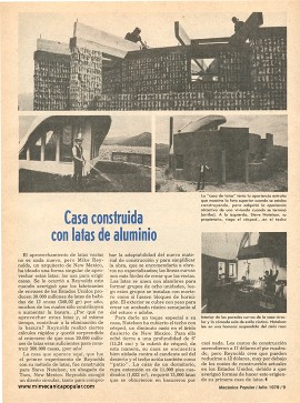 Casa construida con latas de aluminio - Julio 1979
