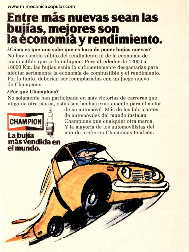 Publicidad - Bujías Champion - Diciembre 1978